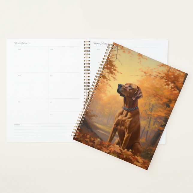 Rhodesian Ridgeback  in Autumn Leaves Fall Inspire Planner (Display)