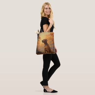 Rhodesian Ridgeback  in Autumn Leaves Fall Inspire Tote Bag
