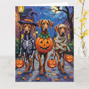 Rhodesian Ridgeback in Halloween Costumes Card