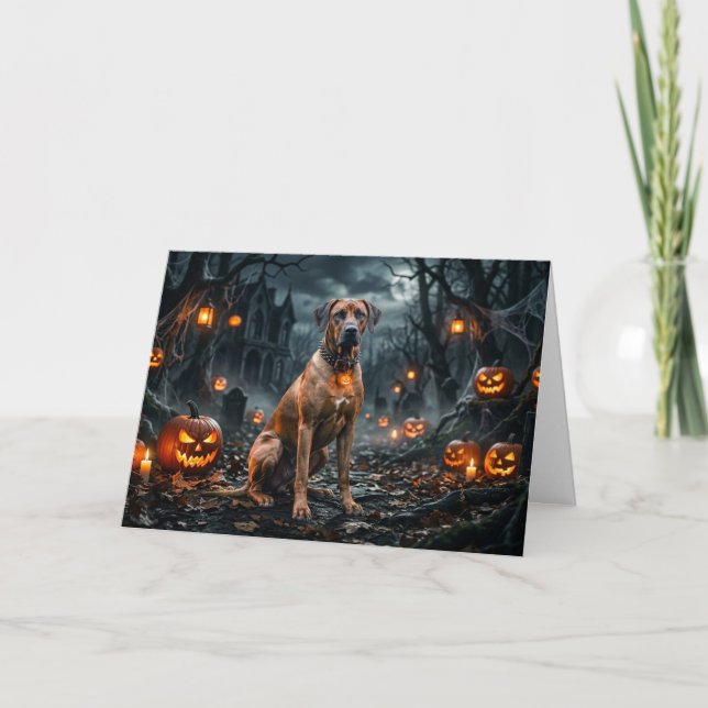 Rhodesian Ridgeback in the Haunted Grove Card (Front)
