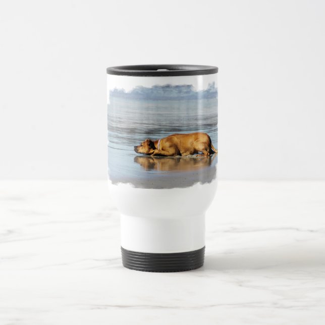 Rhodesian Ridgeback - Is the Water Cold? Travel Mug (Center)