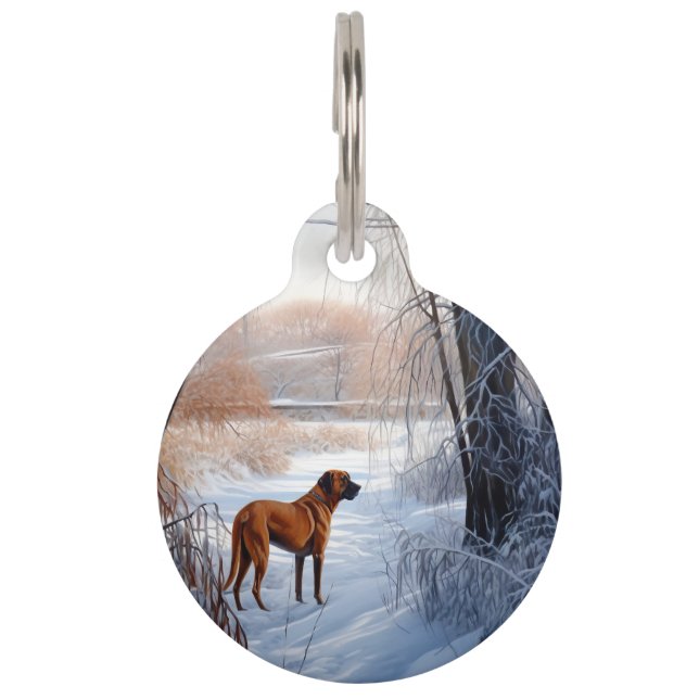 Rhodesian Ridgeback Let It Snow Christmas  Pet Tag (Front)
