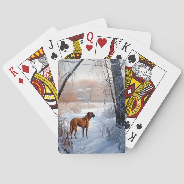 Rhodesian Ridgeback Let It Snow Christmas  Playing Cards (Back)