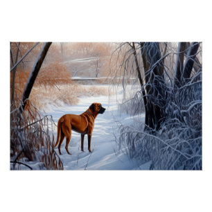 Rhodesian Ridgeback Let It Snow Christmas  Poster