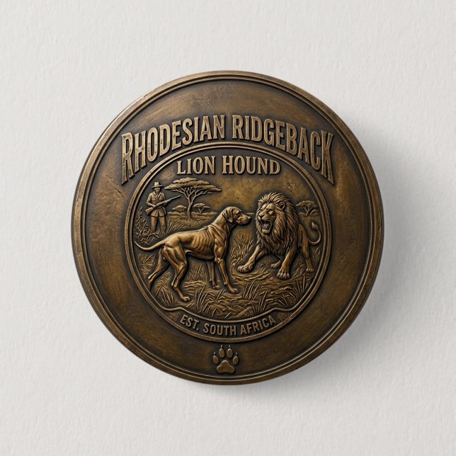 Rhodesian Ridgeback Lion Hound Art 2 Inch Round Button (Front)