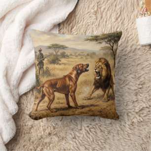 Rhodesian Ridgeback Lion Hound Art Throw Pillow