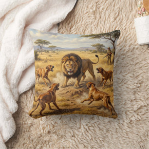 Rhodesian Ridgeback Lion Hound Art Throw Pillow