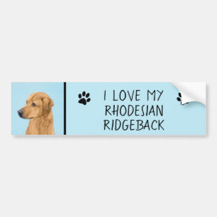 Rhodesian Ridgeback Painting - Original Dog Art Bumper Sticker