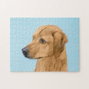 Rhodesian Ridgeback Painting - Original Dog Art Jigsaw Puzzle