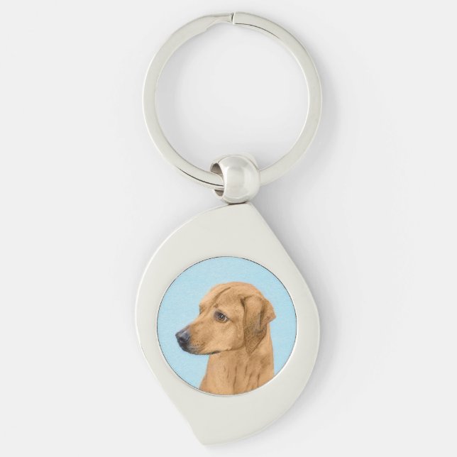 Rhodesian Ridgeback Painting - Original Dog Art Keychain (Front)