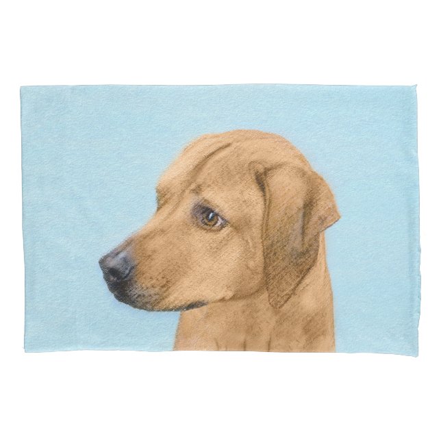 Rhodesian Ridgeback Painting - Original Dog Art Pillowcase (Front)