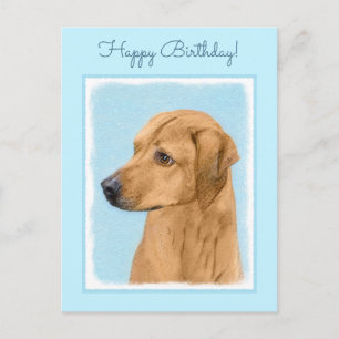 Rhodesian Ridgeback Painting - Original Dog Art Postcard