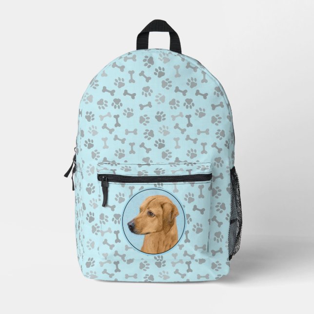 Rhodesian Ridgeback Painting - Original Dog Art Printed Backpack (Front)