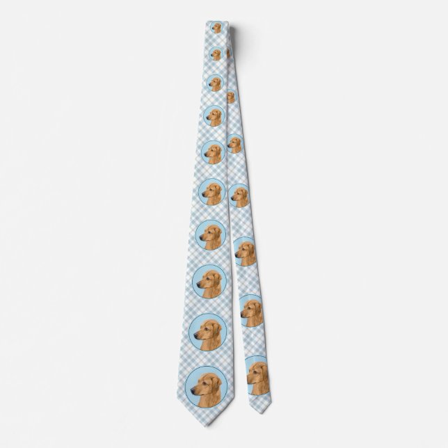 Rhodesian Ridgeback Painting - Original Dog Art Tie (Front)