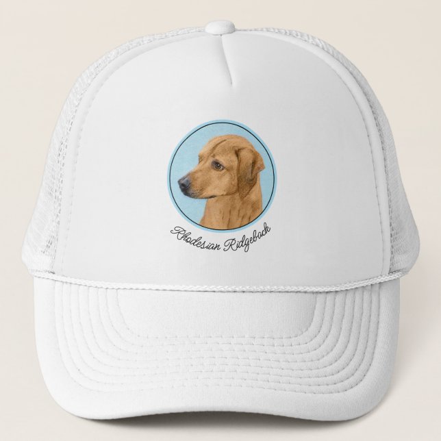 Rhodesian Ridgeback Painting - Original Dog Art Trucker Hat (Front)