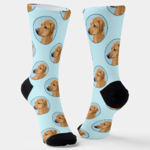 Rhodesian Ridgeback Painting Red Wheaten Dog Art Socks