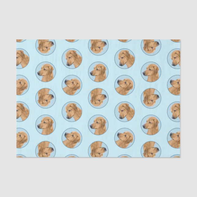Rhodesian Ridgeback Painting Red Wheaten Dog Art Tissue Paper (Front)