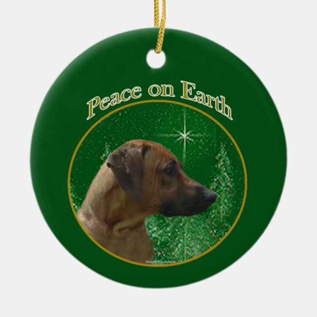 Rhodesian Ridgeback Peace Ceramic Ornament (Front)