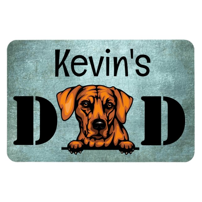  Rhodesian Ridgeback Peeking Personalized Dad  Magnet (Horizontal)