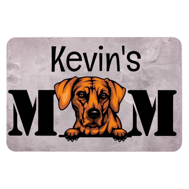  Rhodesian Ridgeback Peeking Personalized Mom Magnet (Horizontal)