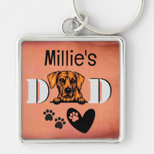 Rhodesian Ridgeback Personalized Peeking Keychain