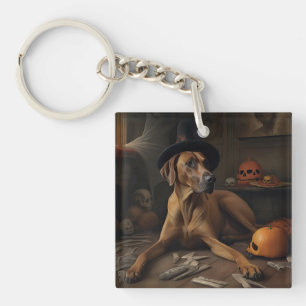 Rhodesian Ridgeback Pumpkins Halloween Scary Keychain