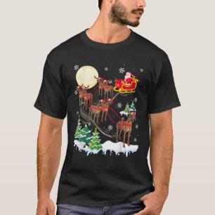 Rhodesian Ridgeback Reindeer Christmas Dog Riding  T-Shirt