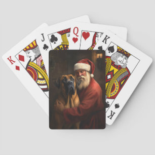 Rhodesian Ridgeback Santa Claus Festive Christmas Playing Cards
