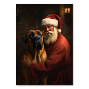 Rhodesian Ridgeback Santa Claus Festive Christmas Table Number
