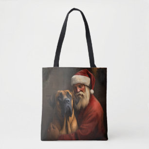 Rhodesian Ridgeback Santa Claus Festive Christmas Tote Bag