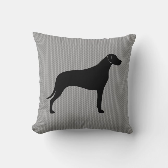 Rhodesian Ridgeback Silhouette Throw Pillow (Front)