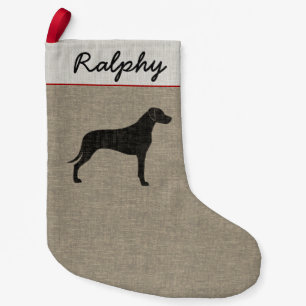 Rhodesian Ridgeback Silhouette with Custom Text Small Christmas Stocking