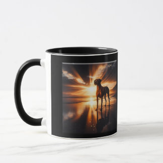 Rhodesian Ridgeback Sunset Beach Majesty Mug