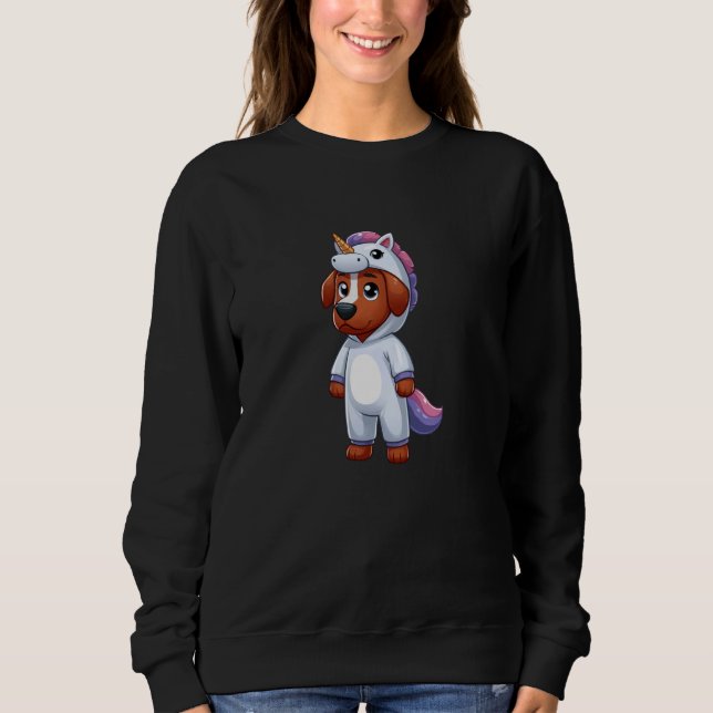 Rhodesian Ridgeback Unicorn Dog Funny Mythological Sweatshirt (Front)