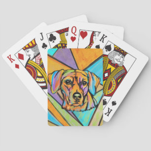 Rhodesian Ridgeback Watercolor Portrait Playing Cards