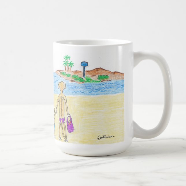 Rhodesian Ridgebacks go to the Beach Coffee Mug (Right)