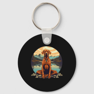 Rhodesian Ridgeck Dog Meditation Yoga Keychain