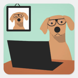 rhodie working cartoon square sticker