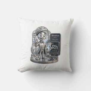 Rhodium character from the ATOMIVRA™ Throw Pillow