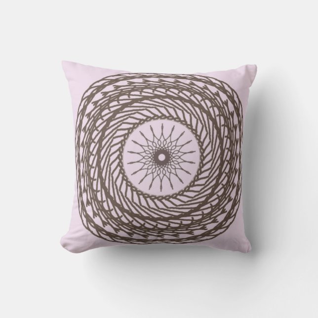 Rhodium effect geometrical shape design pattern throw pillow (Front)