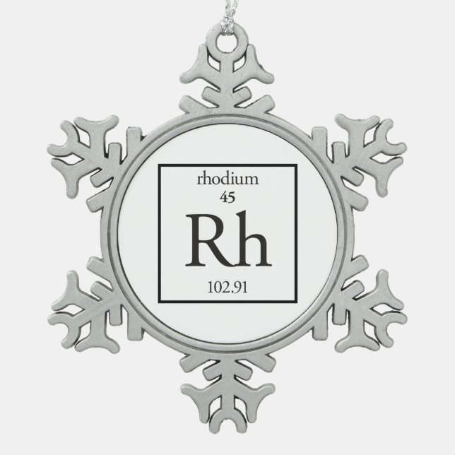 Rhodium Snowflake Pewter Christmas Ornament (Front)