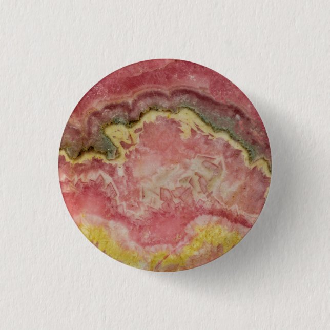Rhodochrosite 1 Inch Round Button (Front)