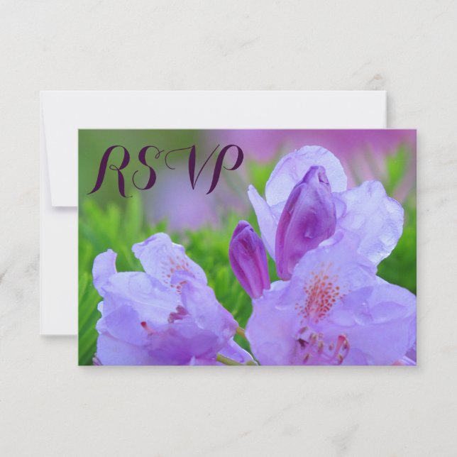 Rhododendron After Rain Wedding Engagement RSVP (Front)
