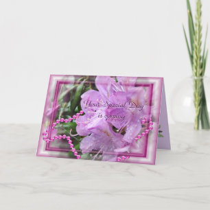 Rhododendron and Pearls 2 - customize any occasion Card