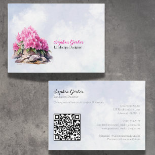 Rhododendron garden and landscape professions business card