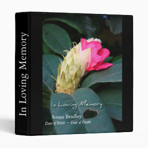 Rhododendron with Heart 2 Funeral Guest Book Binder