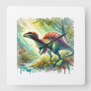 Rhoetosaurus 010824AREF145 - Watercolor Square Wall Clock