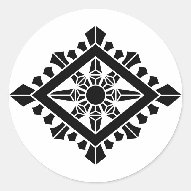Rhombic dharma chakra classic round sticker (Front)