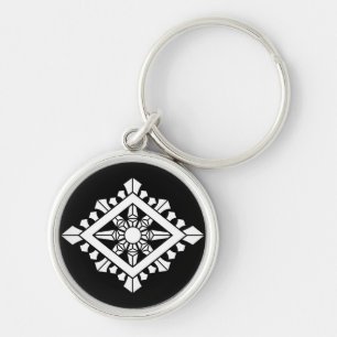 Rhombic dharma chakra keychain