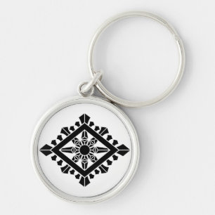 Rhombic dharma chakra keychain